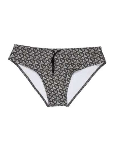 Pre-owned Burberry Printed Swim Briefs In Gray