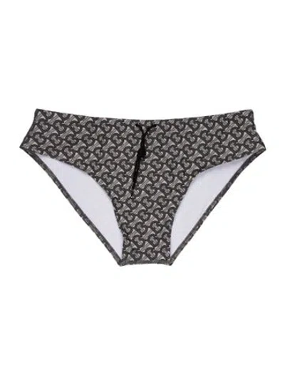 Pre-owned Burberry Printed Swim Briefs In Gray
