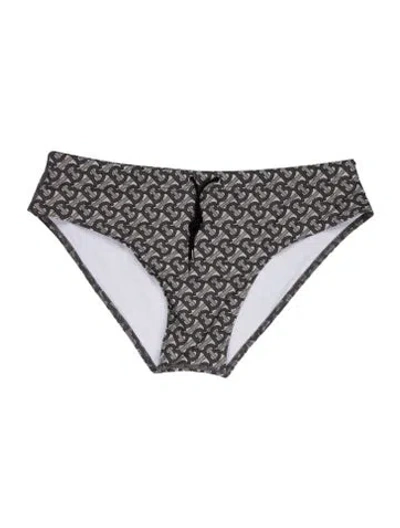 Pre-owned Burberry Printed Swim Briefs In Gray