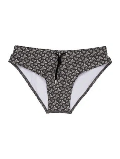 Pre-owned Burberry Printed Swim Briefs In Gray