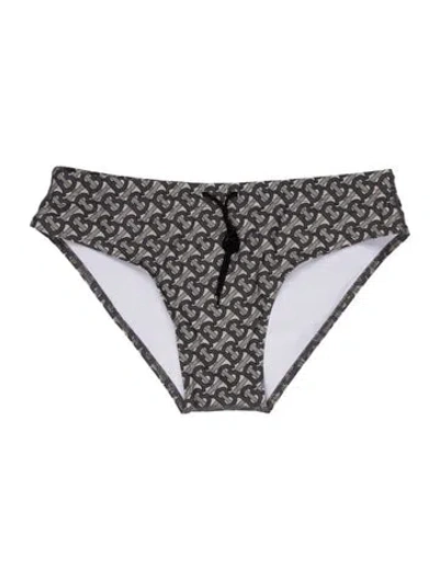 Pre-owned Burberry Printed Swim Briefs In Gray