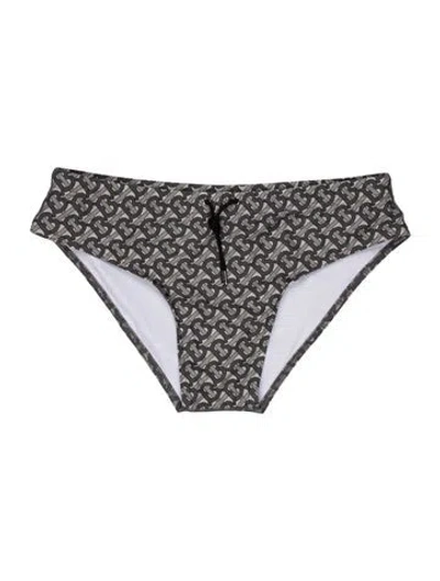 Pre-owned Burberry Printed Swim Briefs In Gray