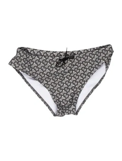 Pre-owned Burberry Printed Swim Briefs In Gray