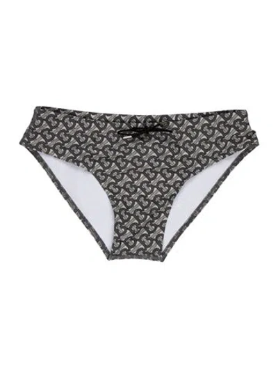 Pre-owned Burberry Printed Swim Briefs In Gray