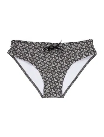 Pre-owned Burberry Printed Swim Briefs In Gray