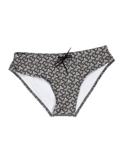 Pre-owned Burberry Printed Swim Briefs W/ Tags In Gray