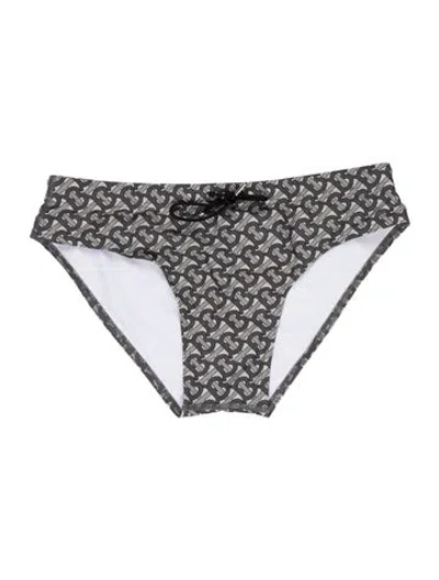Pre-owned Burberry Printed Swim Briefs W/ Tags In Gray