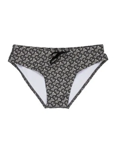 Pre-owned Burberry Printed Swim Briefs W/ Tags In Gray