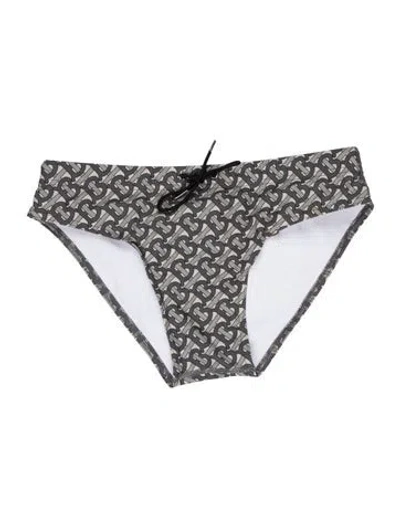 Pre-owned Burberry Printed Swim Briefs W/ Tags In Gray
