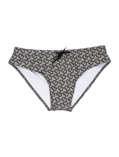 Pre-owned Burberry Printed Swim Briefs W/ Tags In Gray