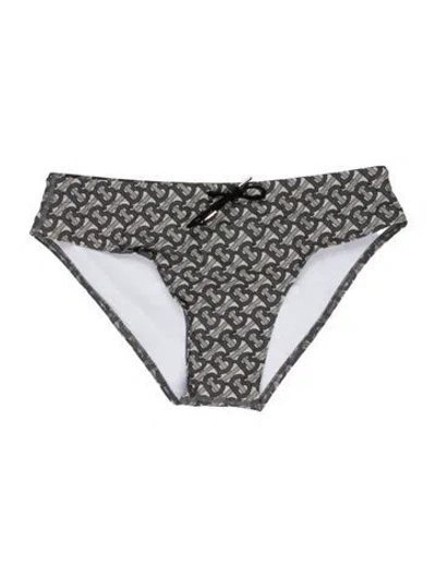 Pre-owned Burberry Printed Swim Briefs W/ Tags In Gray