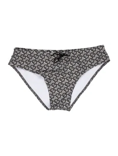 Pre-owned Burberry Printed Swim Briefs W/ Tags In Gray