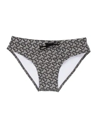 Pre-owned Burberry Printed Swim Briefs W/ Tags In Gray
