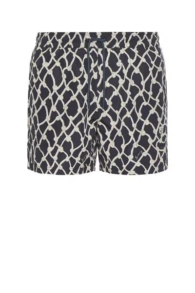Burberry Printed Swim Short In Magnet Ip Pattern