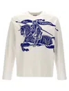 Burberry Crew Neck Graphic Print Long Sleeves Top In White