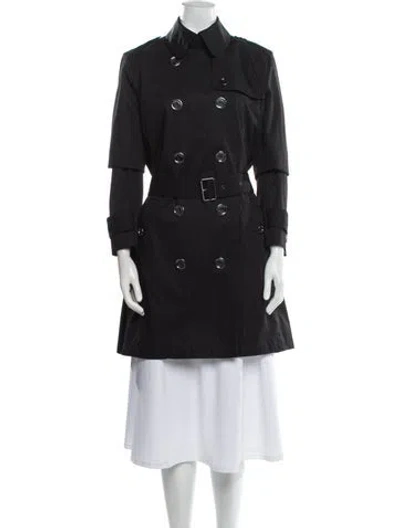 Pre-owned Burberry Printed Trench Coat In Blue