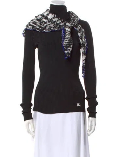 Pre-owned Burberry Printed Turtleneck Sweater W/ Tags In Black