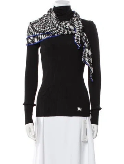 Pre-owned Burberry Printed Turtleneck Sweater W/ Tags In Black