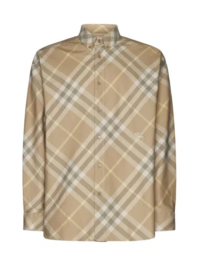 Burberry Cotton Check Shirt Clothing In Neutral