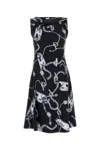 Burberry Knight Hardware Flared Dress In Silverblack