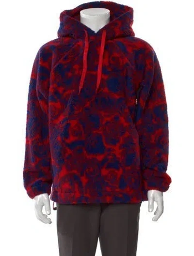 Pre-owned Burberry Printed V-neck Hoodie W/ Tags In Red