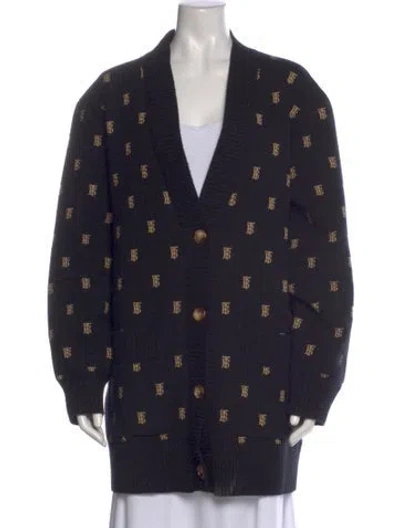 Pre-owned Burberry Printed V-neck Sweater