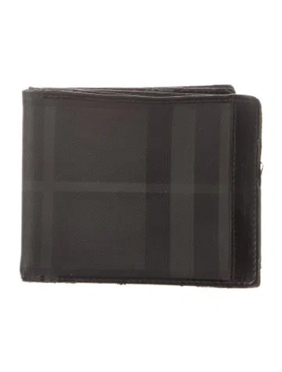 Pre-owned Burberry Printed Wallet In Gray