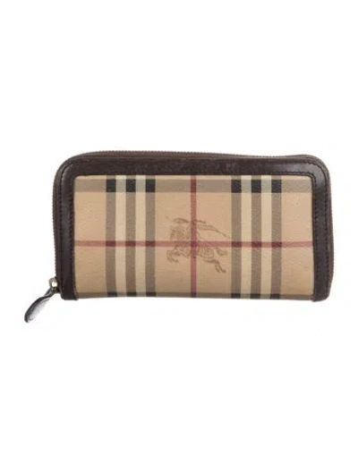 Pre-owned Burberry Printed Wallet In Neutral