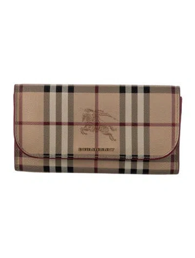 Pre-owned Burberry Printed Wallet In Neutrals