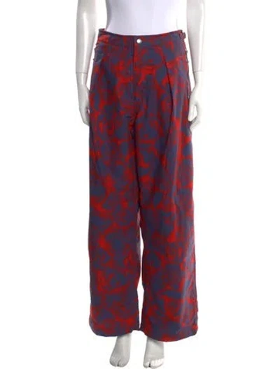 Pre-owned Burberry Printed Wide Leg Pants W/ Tags In Multi