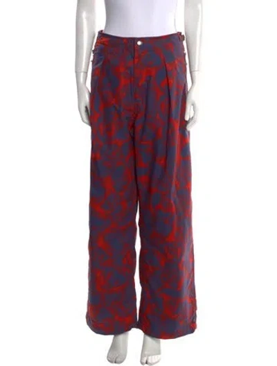 Pre-owned Burberry Printed Wide Leg Pants W/ Tags In Multi