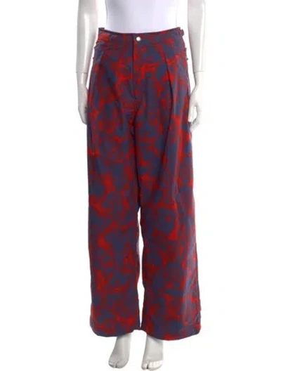 Pre-owned Burberry Printed Wide Leg Pants W/ Tags In Multi