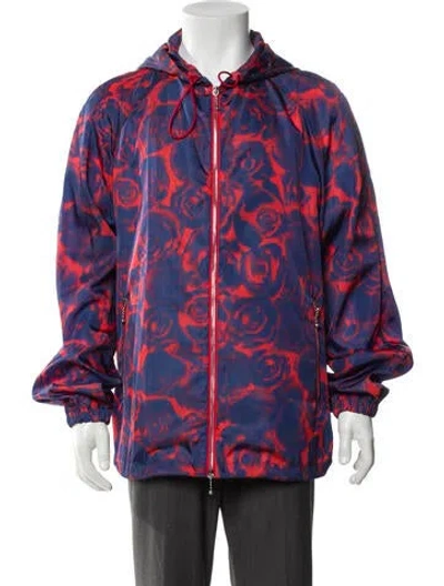 Pre-owned Burberry Printed Windbreaker In Blue
