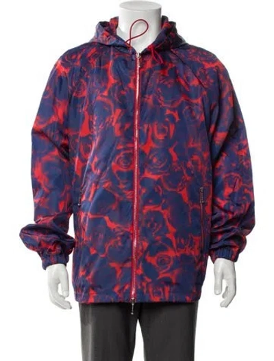 Pre-owned Burberry Printed Windbreaker In Blue