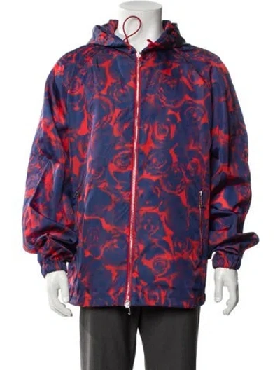 Pre-owned Burberry Printed Windbreaker In Blue