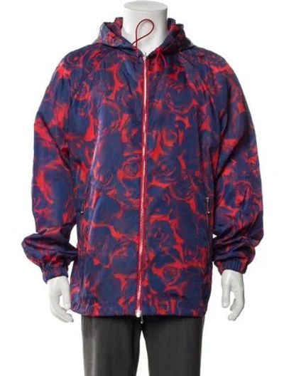 Pre-owned Burberry Printed Windbreaker In Blue