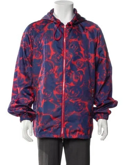 Pre-owned Burberry Printed Windbreaker In Blue