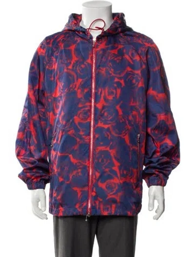 Pre-owned Burberry Printed Windbreaker In Blue