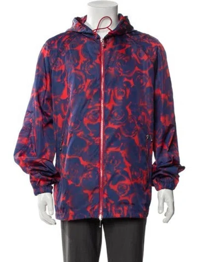 Pre-owned Burberry Printed Windbreaker In Blue