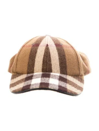 Pre-owned Burberry Printed Wool Baseball Cap In Neutrals
