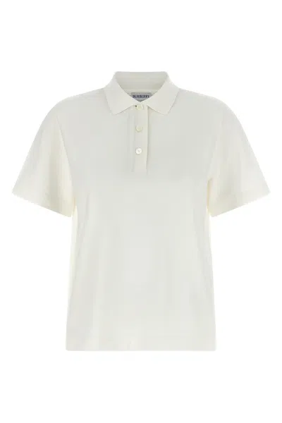 Burberry Priscilla Polo Shirt Ribbed Collar Short Sleeves In Gray