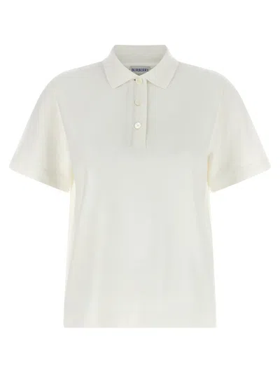 Burberry Priscilla Polo Shirt Ribbed Collar Short Sleeves In Gray