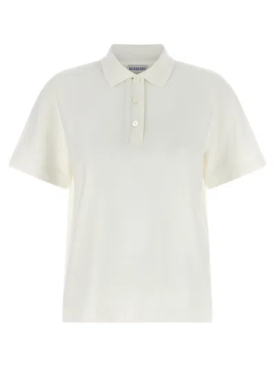 Burberry Priscilla Polo Shirt Ribbed Collar Short Sleeves In Gray