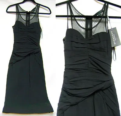 Pre-owned Burberry Prorsum $1,995  4 6 38 Pleated Silk Crepe Dress Skirt Women Lady Italy In Black