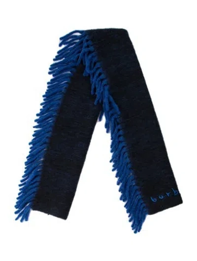 Pre-owned Burberry Prorsum Alpaca Graphic Print Scarf In Blue