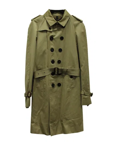 Burberry Prorsum Belted Trench Coat In Beige Cotton
