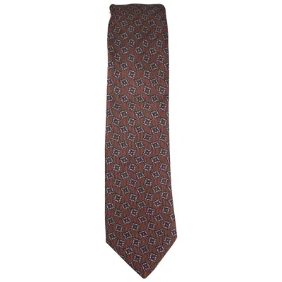 Pre-owned Burberry Prorsum Brown Silk Print Skinny Tie