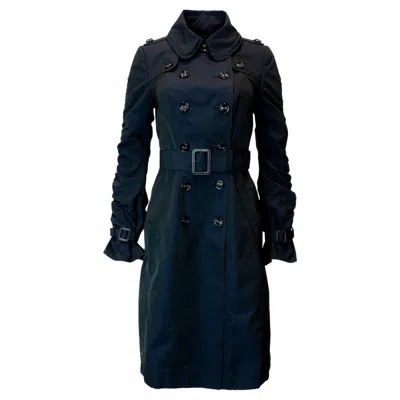 Pre-owned Burberry Prorsum Burberry Womens Black Prorsom Belted Trench Coat