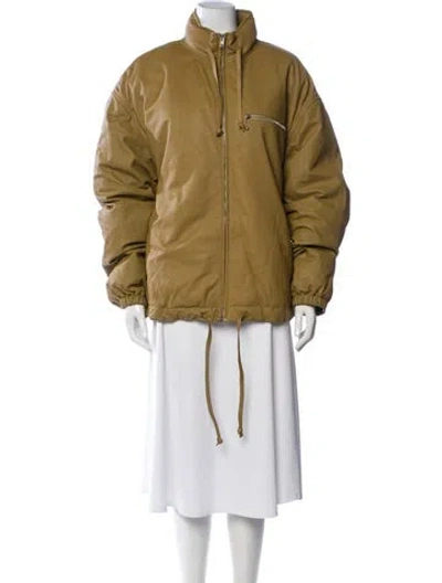 Pre-owned Burberry Prorsum Calf Leather Jacket In Neutrals