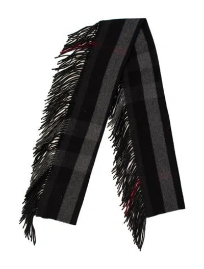 Pre-owned Burberry Prorsum Cashmere Striped Scarf In Black